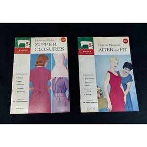 Lot Of 2 Vintage 60s Sewing Instruction Booklets Zipper Closures And Alter & Fit